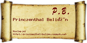 Princzenthal Belián névjegykártya
